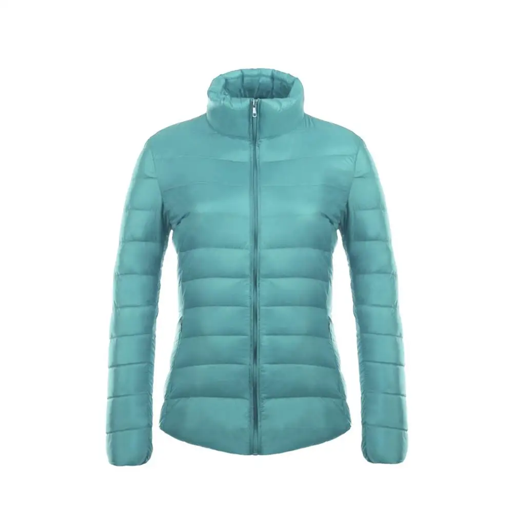 light blue ZOGAA, женские парки, зимняя куртка, пальто для женщин, Повседневная однотонная парка с воротником-стойкой, куртки, женское хлопковое пальто, приталенная верхняя одежда - Цвет: light blue