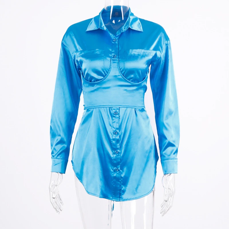 Женская однотонная черная сексуальная свободная рубашка на пуговицах с длинным