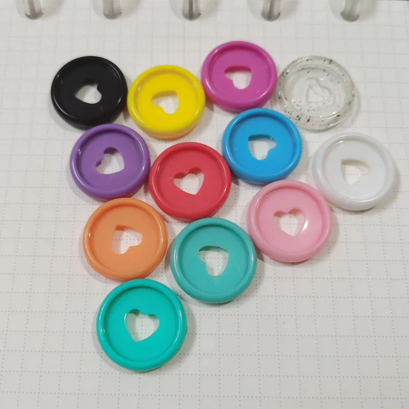 1000PCS Notebook Binding Discs Buckle Plastic Binder Ring IY 360 Degree Rotating Mushroom Hole Color Learning Binding supplies