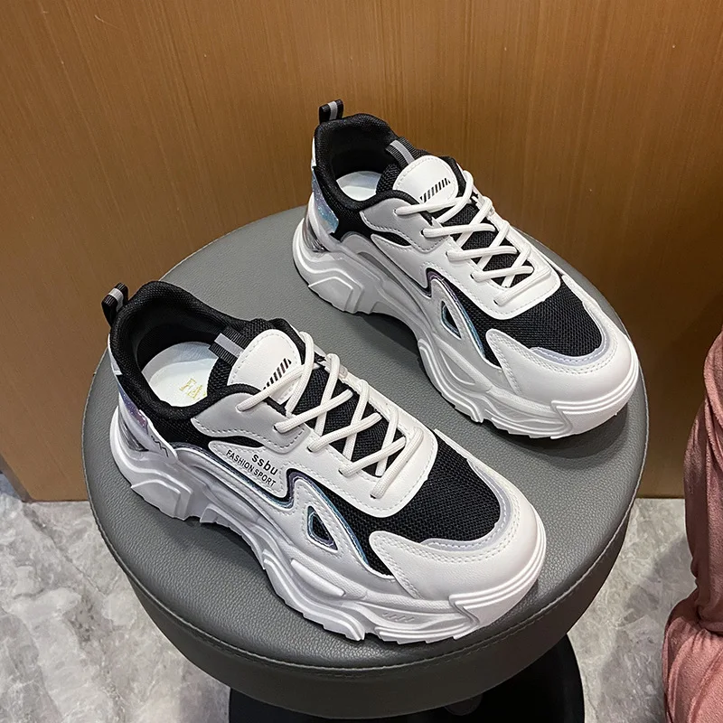

Brand Breathable Platform Shoes for Women Sneakers Spring/Autumn 2022 Fashion Mixed Colors Lace-up Tenis De Mujer Women Shoes