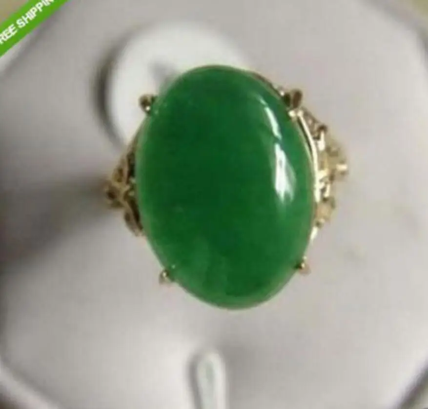 

Free Shipping Genuine Green stone Ring AAA Grade size /7
