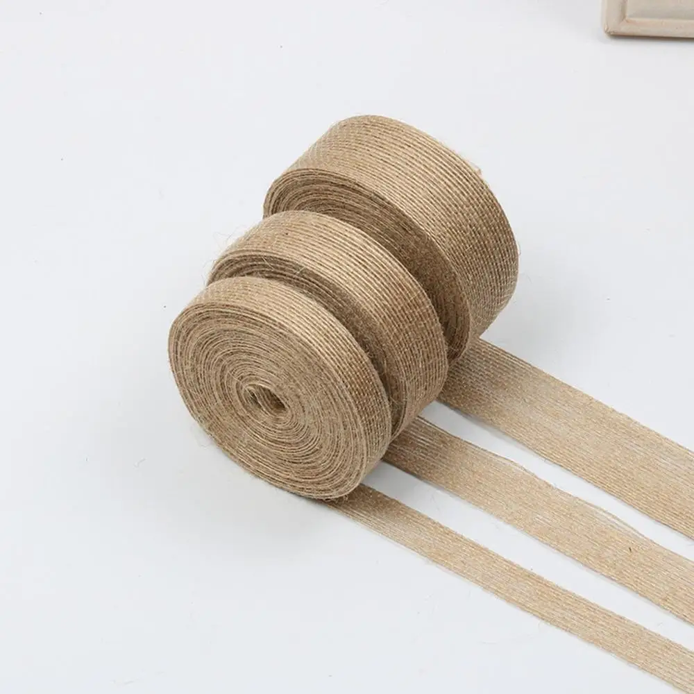 10 м натуральный джут Hessian DIY Свадебный декор Упаковка Лента отделка стола веревка
