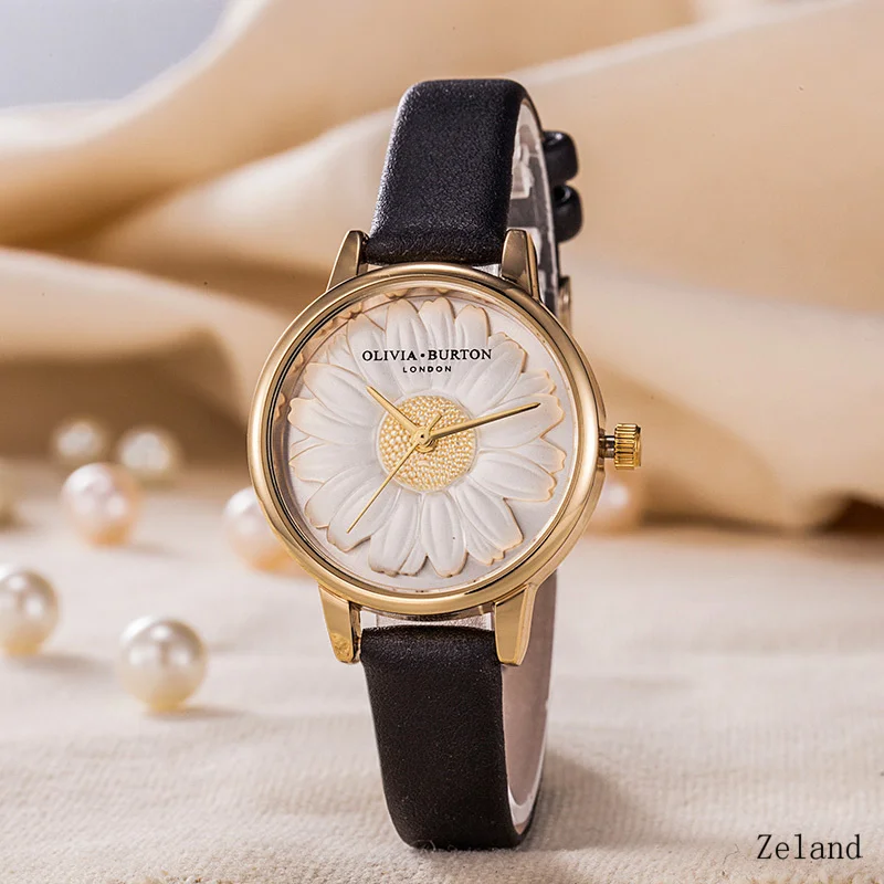 

2021 fashion trend lady steel band small Chrysanthemum Quartz Watch