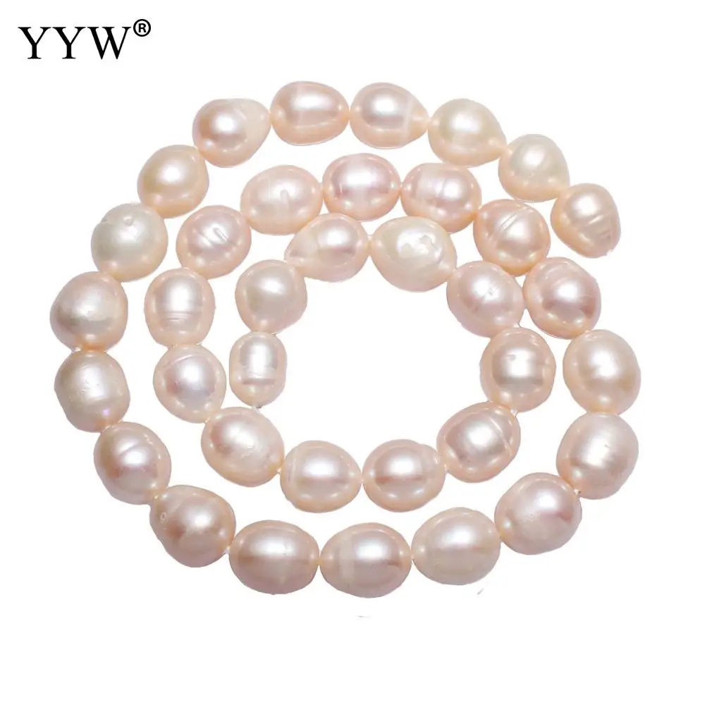 

YYW High Quality Cultured Rice Freshwater Pearl Beads Natural Pink 10-11mm Sold Per Approx 15.7 Inch Strand
