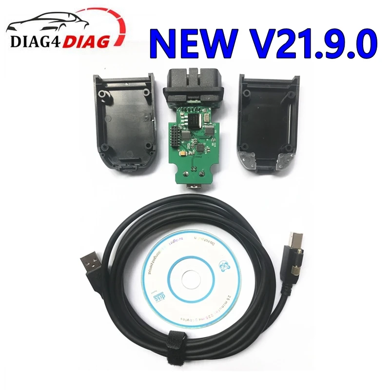 

Полный комплект, новый 21,9.0 V2 для VAG, Поддержка многоязычного USB-кабеля ATMEGA162 + 16V8 + FT232RQ, автомобильный диагностический разъем, интерфейс OBDII
