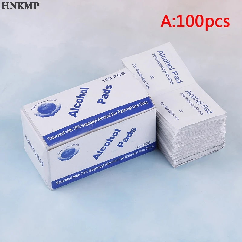 100 шт. Профессиональный спиртовые тампоны колодки Влажные салфетки 70%