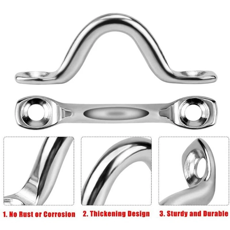Нержавеющие стальные кольца для крепления тентовой крыши на лодке с 32 шурупами, петли на палубе для крепления ремней и кронштейн.