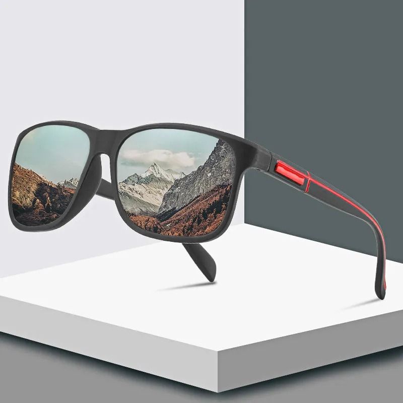 

2021 Fashion Wrap Square Frame Retro Decorative Polarized Sunglasses Versatile Pattern sport Sun glasses fishing cycling UNISEX