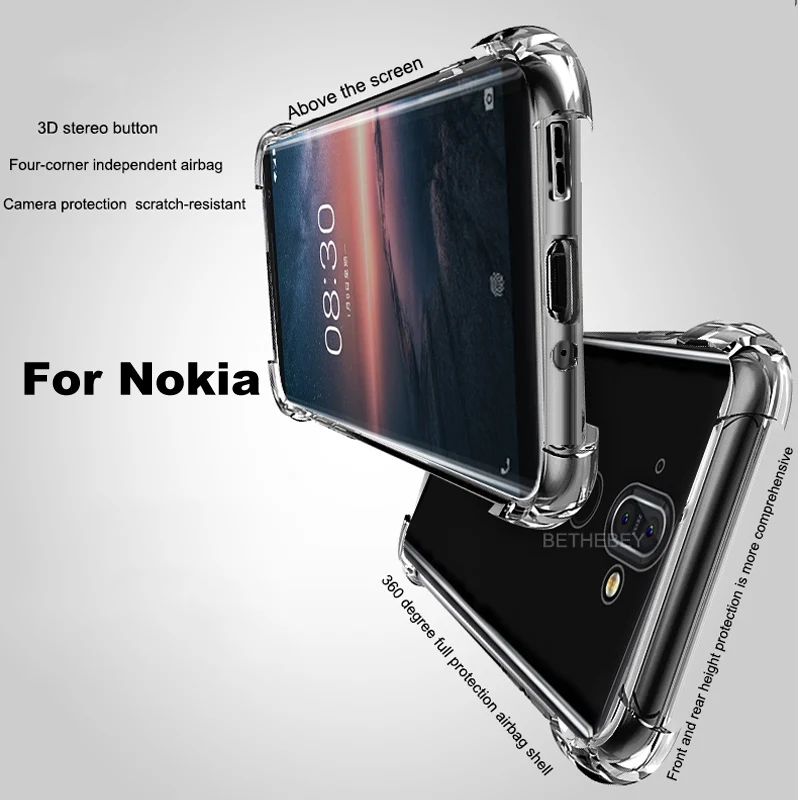 Мягкий силиконовый прозрачный противоударный чехол для Nokia X7 8 1 9 PureView Plus 3 2 4 X71 7 6 5