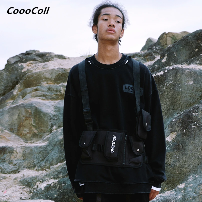 CoooColl Sweatshirts Kanye West Winter 19FW DESTROY Distress Old Crush SWEATSHIRT Streetwear HipHop Fashion Black Casual Men
