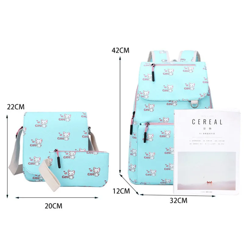 Детские школьные сумки рюкзак с принтом для девочек-подростков рюкзаки 3