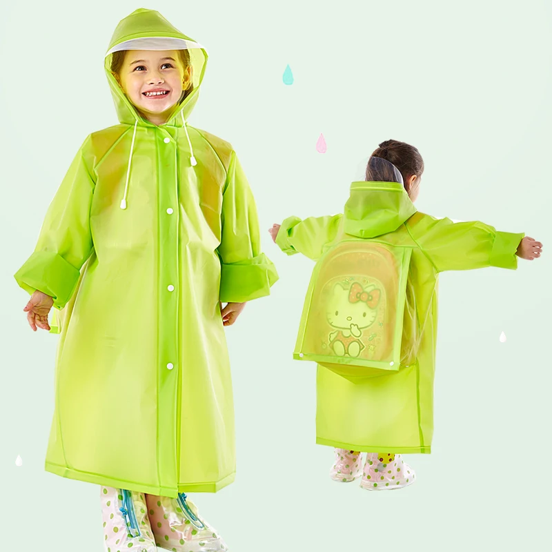 Yuding Children's Raincoat with Schoolbag Boys Girls Kindergarten Logo Printing Baby Poncho Hike Outdoor Kids Backpack | Дом и сад