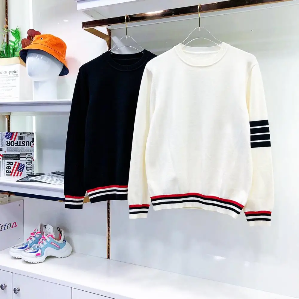 

Men's Sweater 2020 Autumn Winter New Fashion Color Block Pullover Men's Casual Knitted Sweater Men High Quality Street Trend