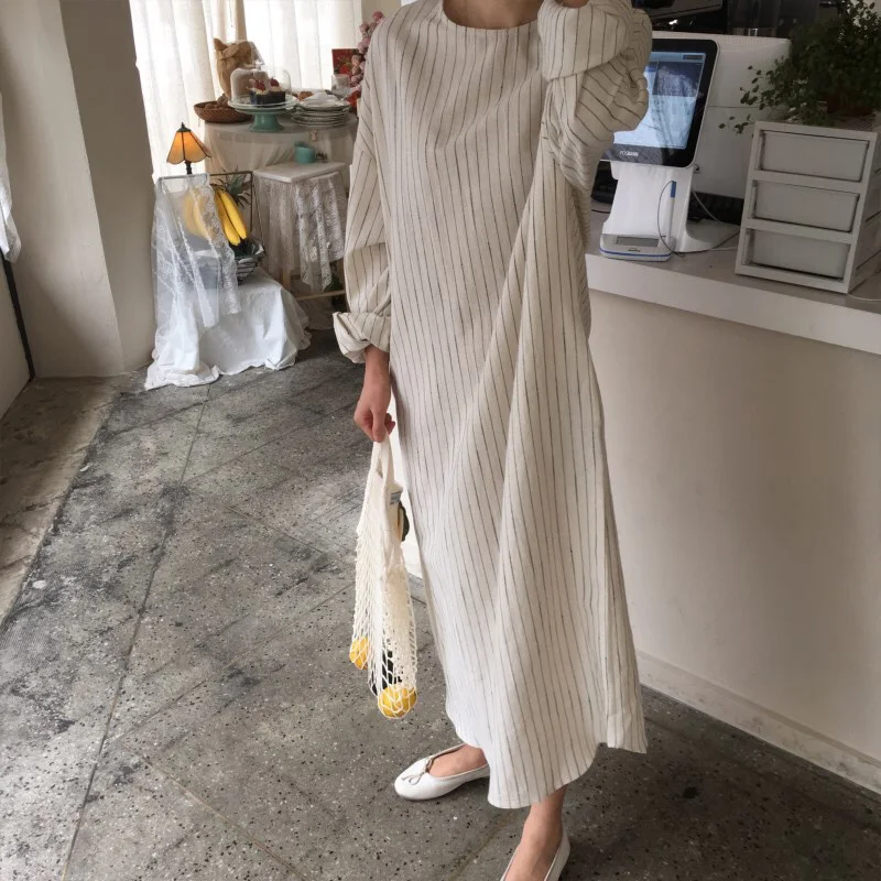 Платье BGTEEVER женское с длинным рукавом повседневное свободное платье в