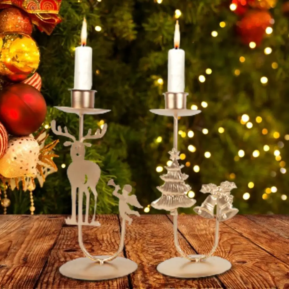 

5 Styles Great Snowman Shaped Desktop Candlestick Ornaments Lightweight Candlelight Stand Attractive for Party