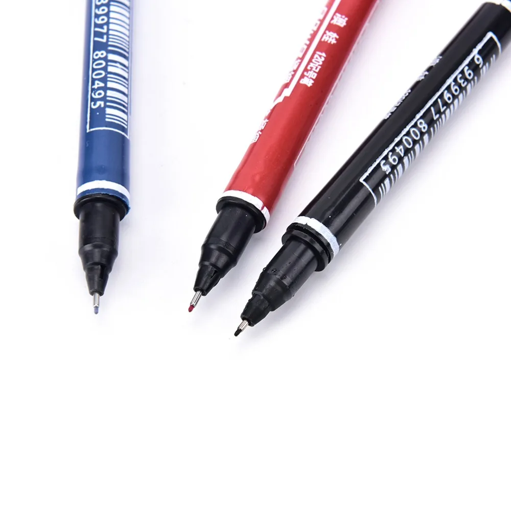 3 Colors Practical Marker Pen Double Hand Pens Waterproof Ink Portable Fine Colour | Канцтовары для офиса и дома