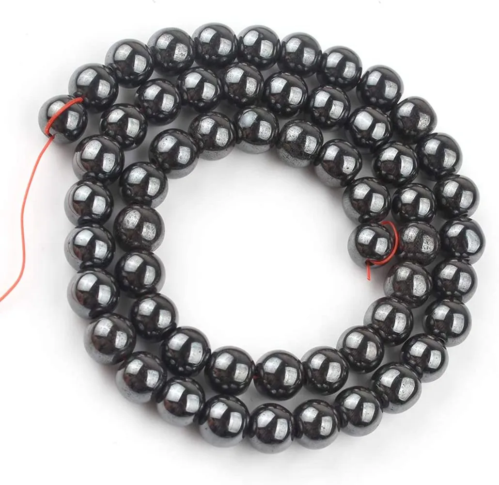 4/6/8/10/12MM Hematite Round Beads for DIY Making Jewelry Bracelet Necklace Loose Balls Sphere Stone NO Magnetic Rainbown Gold | Украшения
