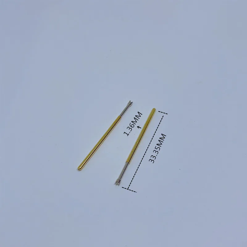 

100pcs Metal Brass Nickel-Plated Compression Test Pin P100-Q2 Diameter 1.36mm Electronic Household Universal Probe