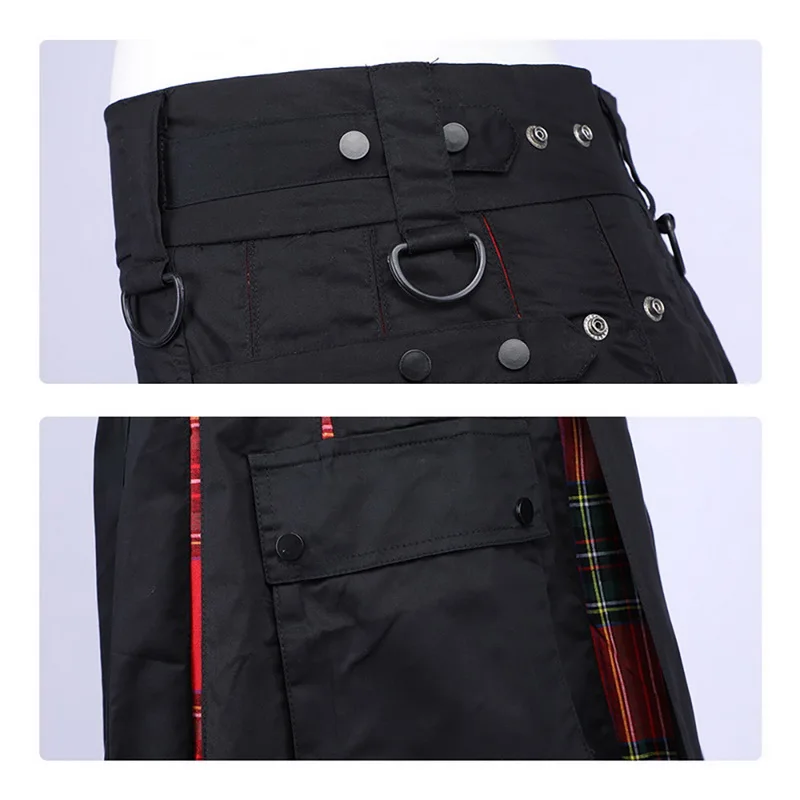 Шорты мужские в шотландскую клетку однотонные короткие юбки плиссированные