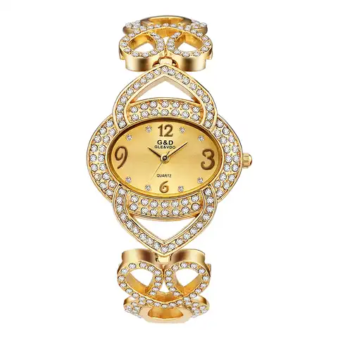 Часы G & D женские кварцевые, модные повседневные подарочные, из нержавеющей стали, с браслетом