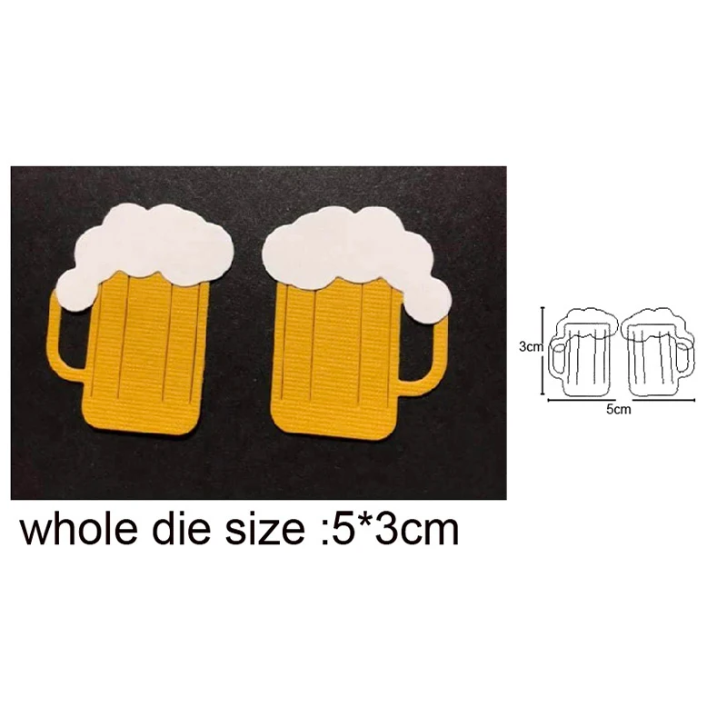 

Couple Beer Mug Metal Cutting Dies Embossing Die Cut Mold Scrapbooking Dies Paper Craft Knife Mould Blade Punch Stencils Dies