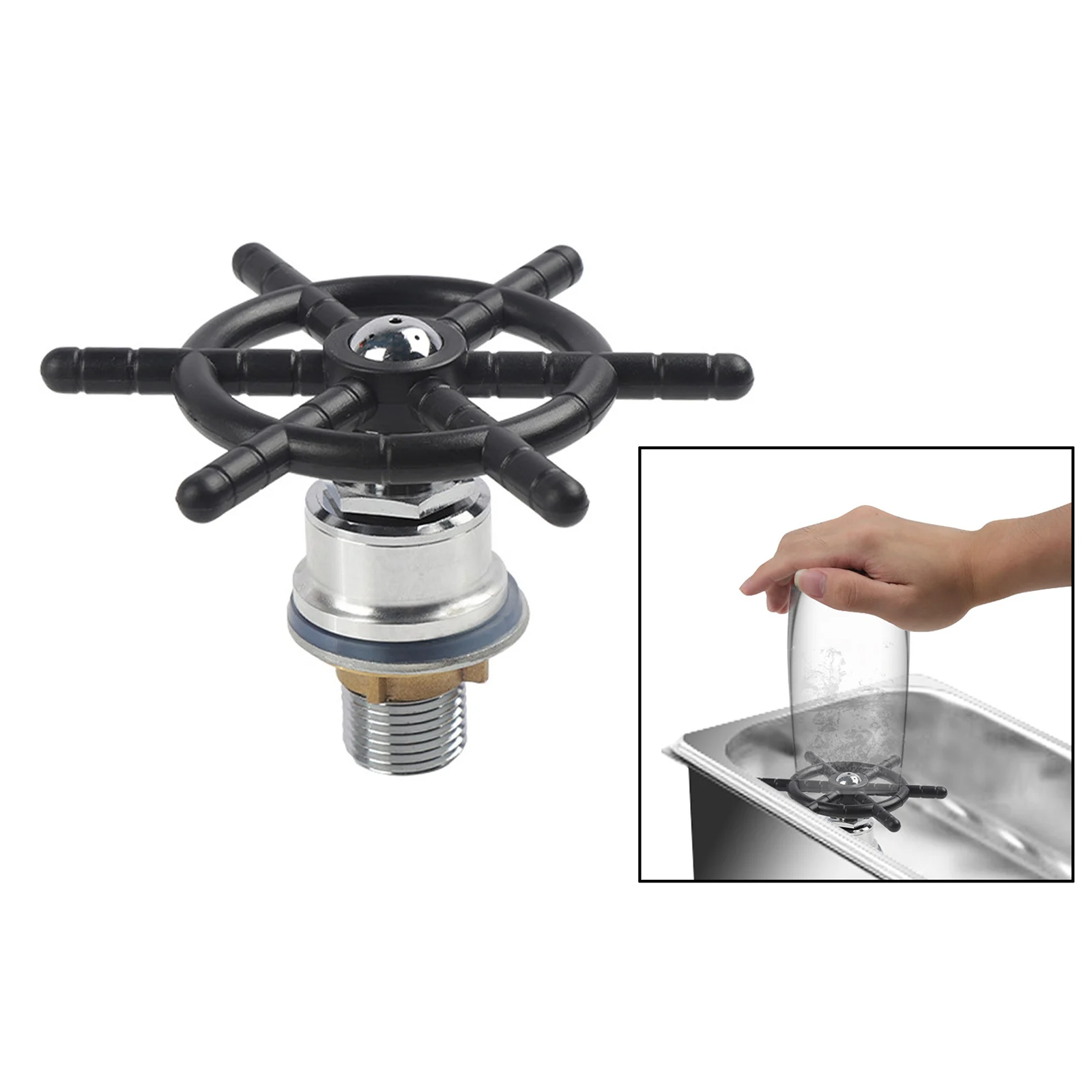 

Kitchen Sink Glass Rinser Washer Cleaning Pitcher Rinser Stainless Steel