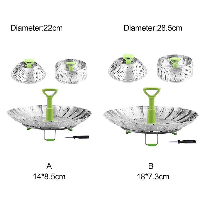 Stainless Steel Folding Steamer Basket Telescopic Steamed Vegetable Portable fruit tray New* | Дом и сад