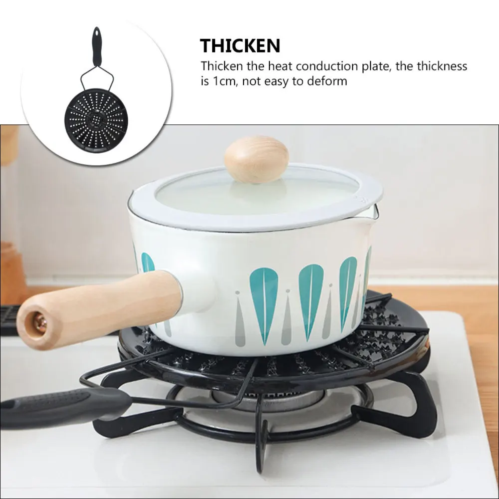 

1Pc Durable Heat Diffuser Plate Flame Reducer Guard Kitchen Tool (Black)