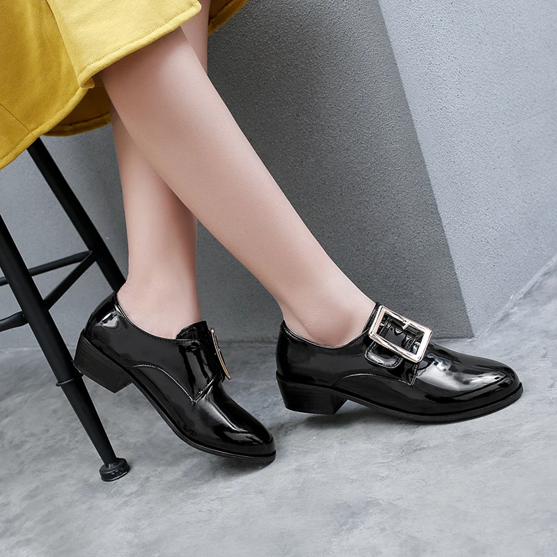 Новые Большие туфли в британском стиле ретро на толстом каблуке и все виды