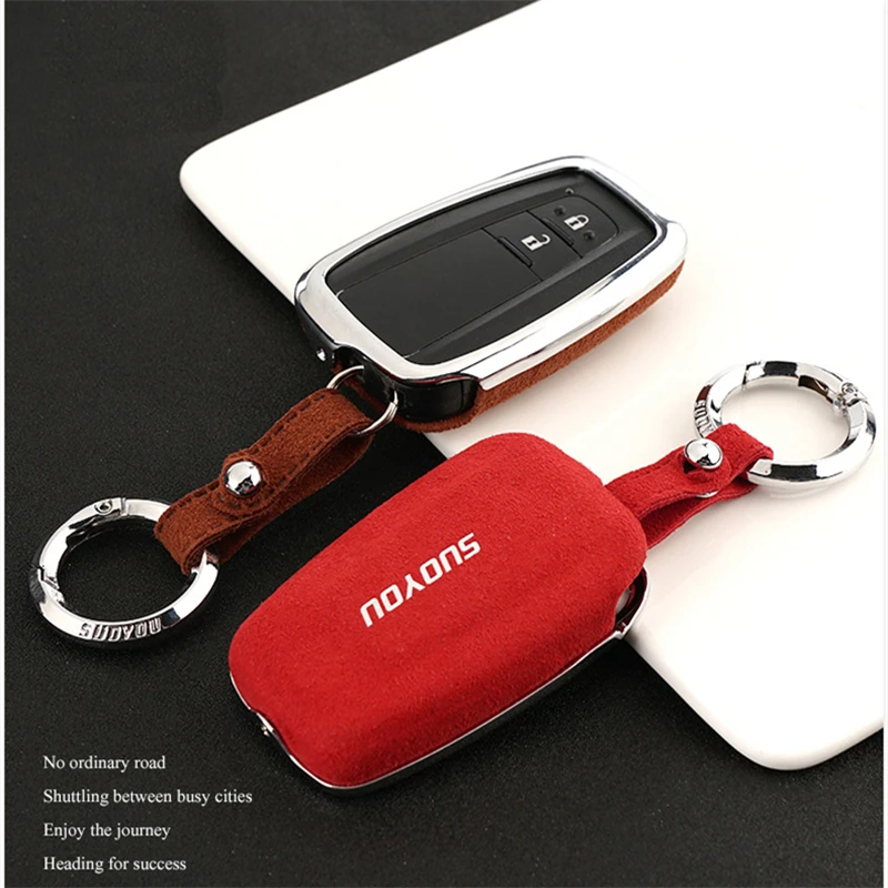 Suede Fur Zinc alloy car Key Case For Toyota CHR C-HR Prado Prius Camry Corolla RAV4 Avensis Vitz keychain | Автомобили и