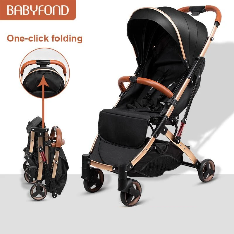 

Aluminium Alloy Light Baby Stroller Good Quality 5.8kg Traveling Baby Carriage Newborn Boarding BB Car Free Gifts