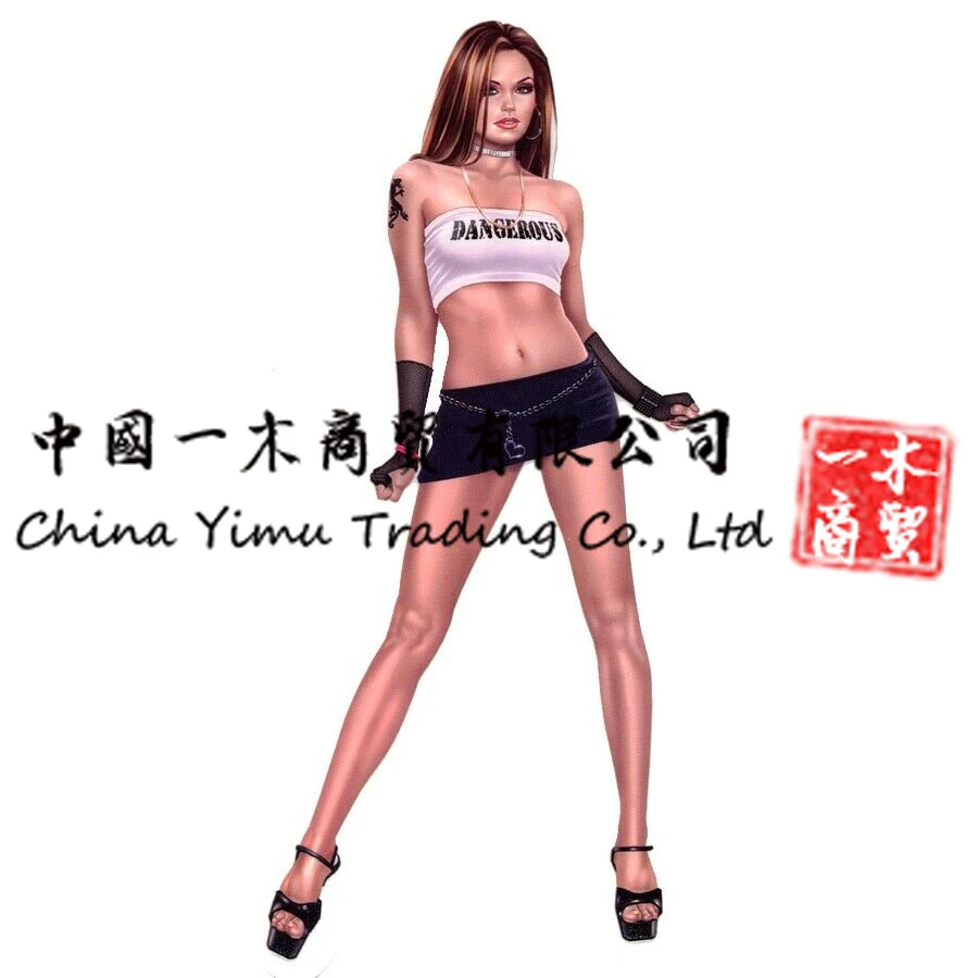 

15 миниатюрная опасная виниловая наклейка с изображением брюнетты, девушки Пинапа, стикер Hololive