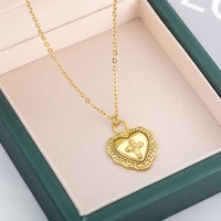 rxsmll cross heart necklaces for women gold silver color stainless steel neck chain female fashion wedding party jewelry gift