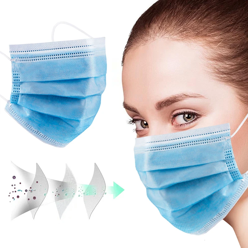 Одноразовые 3 Слои маски для лица 50 100 шт. дышащая сварочная маска полости рта