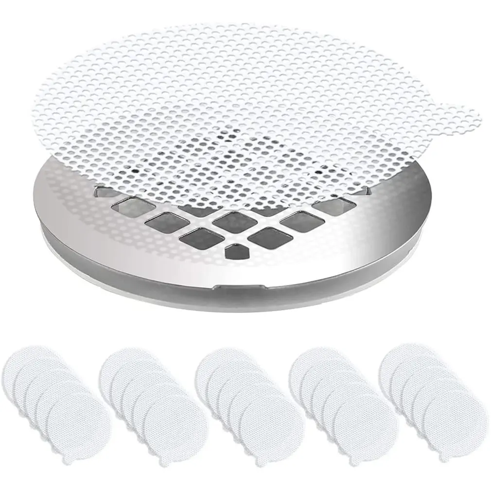 

25pcs Drain Hair Catcher Floor Drain Deodorant Net Seamless Glue Leaking Net Floor Drain Decontamination Net Sticker