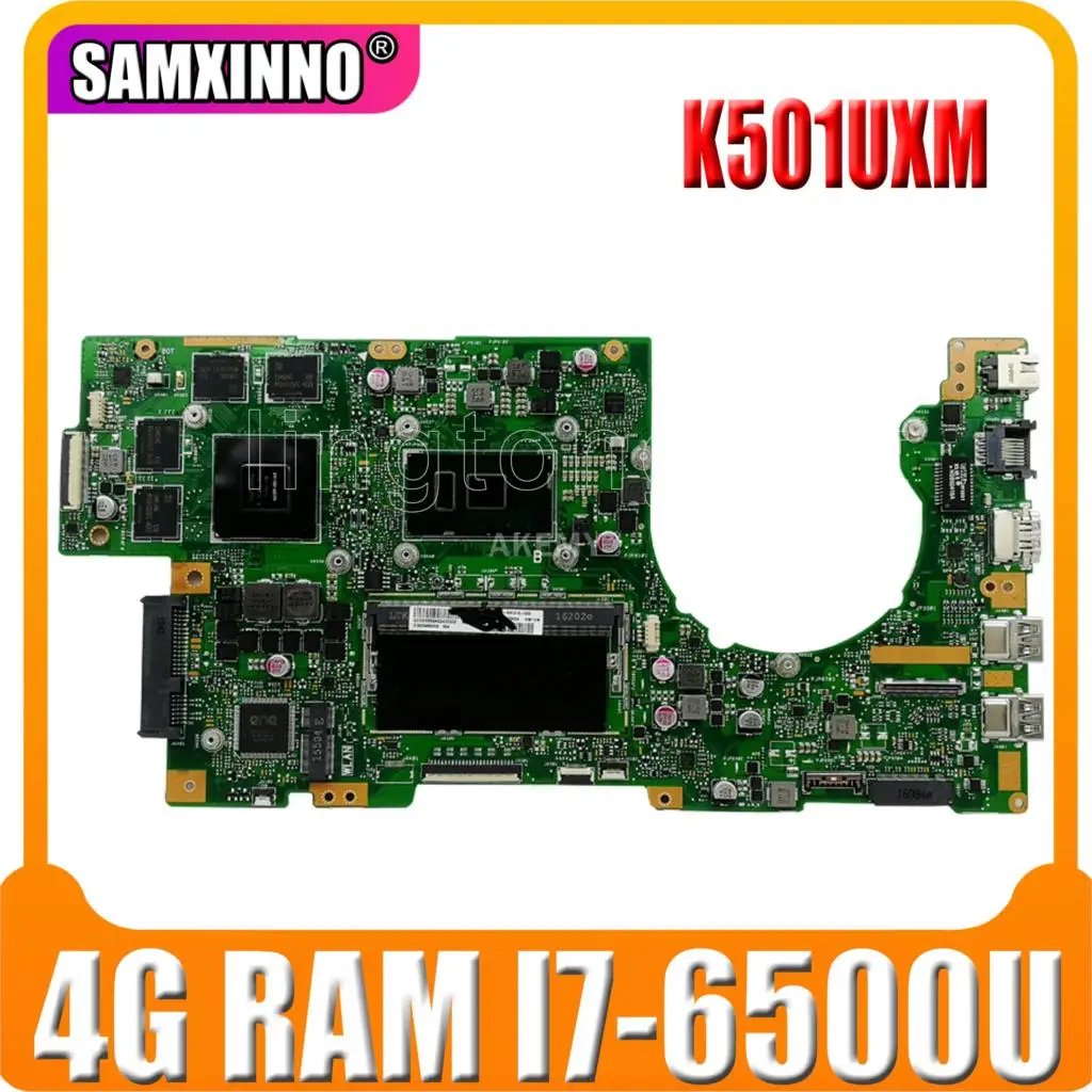 

Akmey K501UXM Laptop Motherboard For Asus K501UW K501UXM K501UQ K501UXM Mainboard GTX950M I7-6500 CPU/4G-RAM/