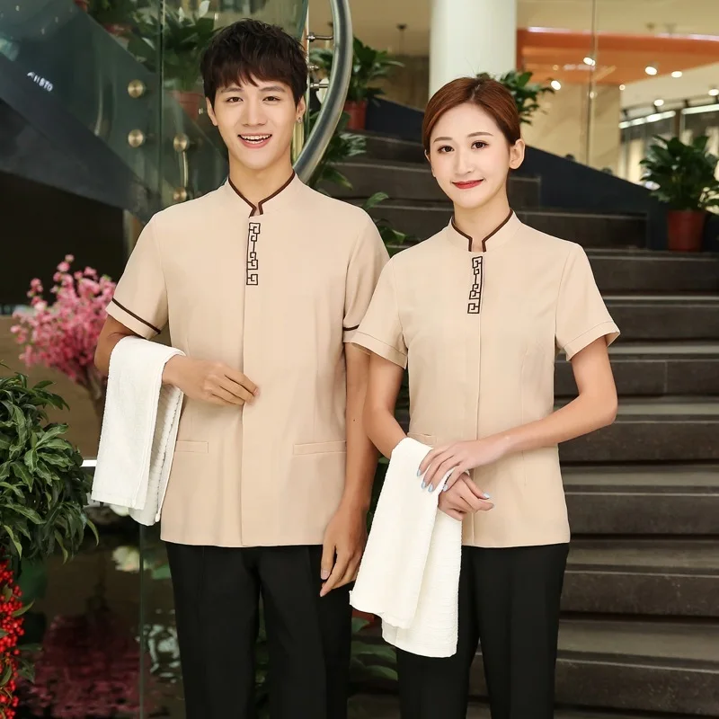 2020 настоящая гостиничная Рабочая одежда летняя Чистка с коротким рукавом