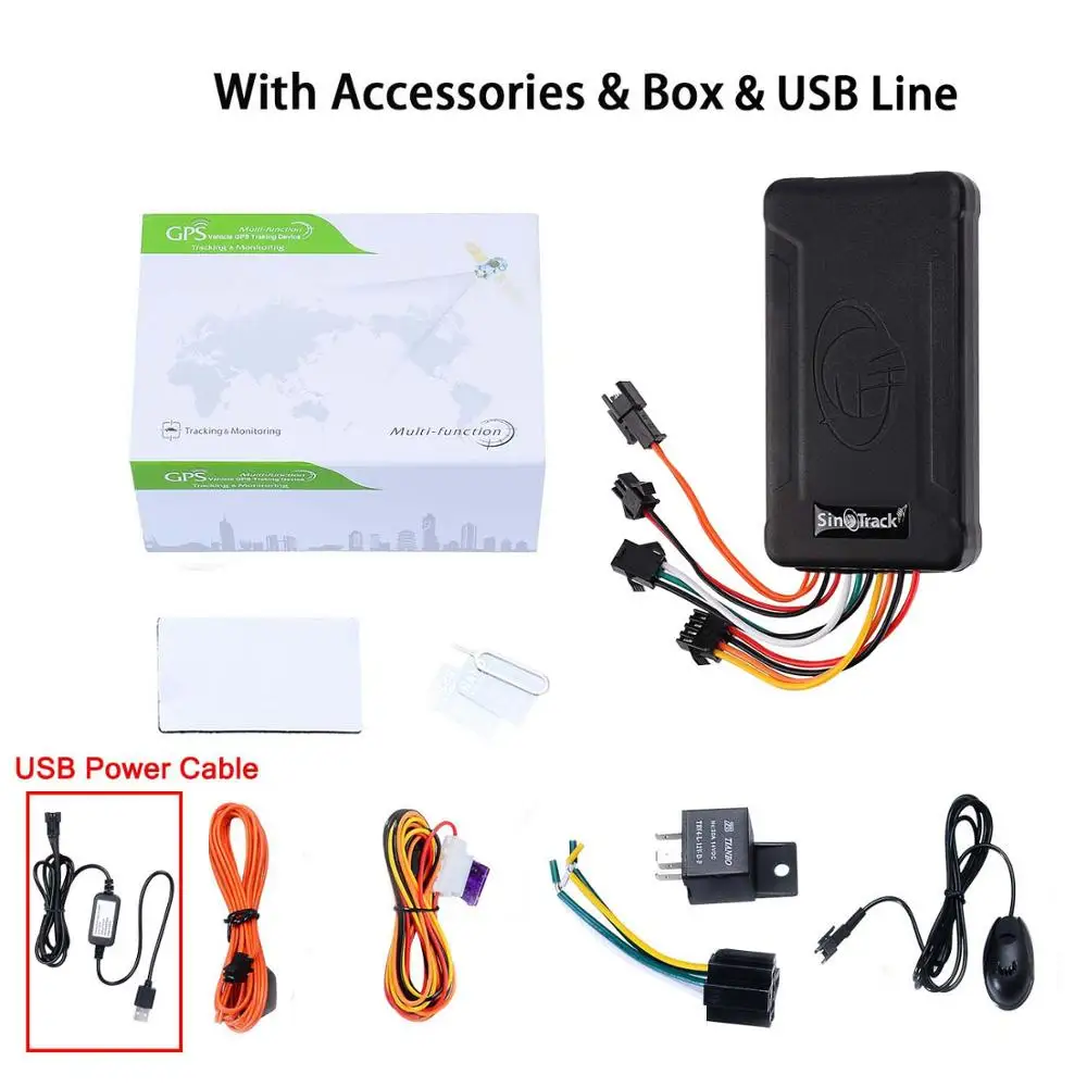 With Box and Line Новейший ST-906 gps-трекер GPRS SMS устройство отслеживания GMS gps Автомобиль Мотоцикл Скутер локатор пульт дистанционного управления с программным обеспечением - Цвет: With Box and Line