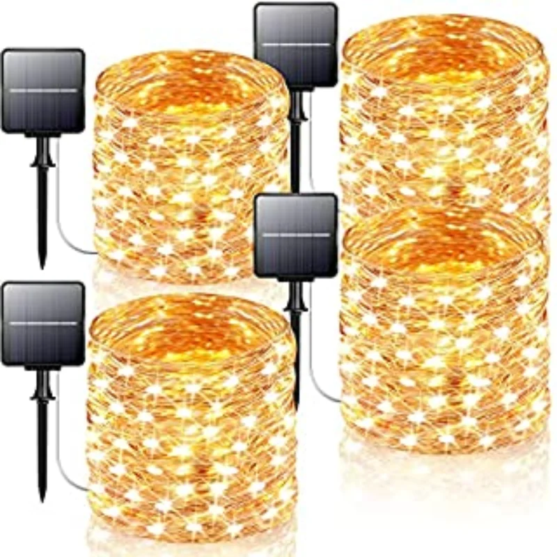 

100/200/300 led solar LED Light Waterproof LED Copper Wire String Holiday Outdoor led strip Christmas Party Wedding Decoration