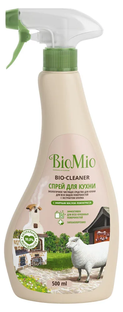 Чистящий спрей для кухни Лемонграсс «BIO-Kitchen Cleaner» BioMio, 500 мл