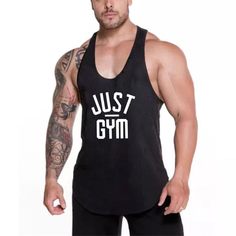 

New Mesh Men's Tank Top Gym Clothing Bodybuilding Muscle Singlets Fashion Sports Workout Man Undershirt Sleeveless Fitness Vest