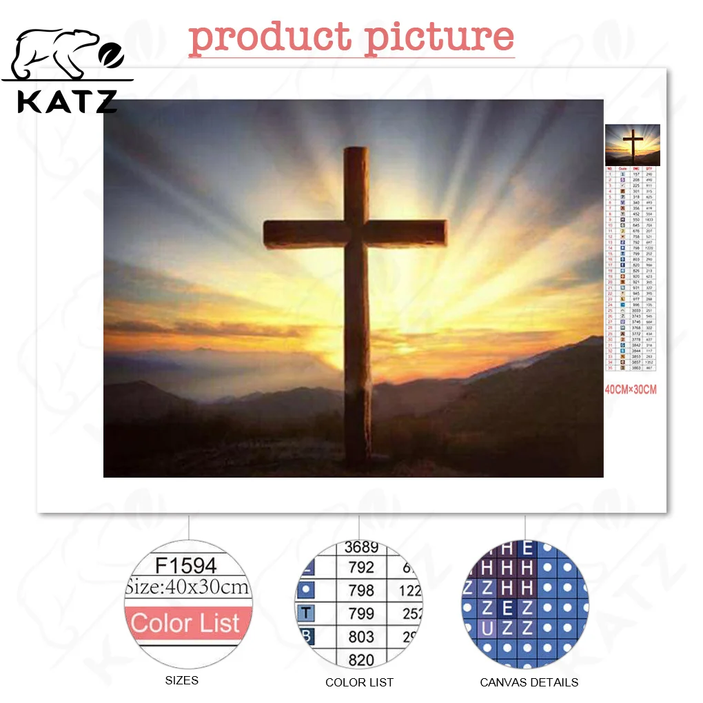

Cross Diamond Painting Christian Faith Embroidery Crossing Diy Sunset Landscape Mosaic Gift Cross Stitch Home Decoration