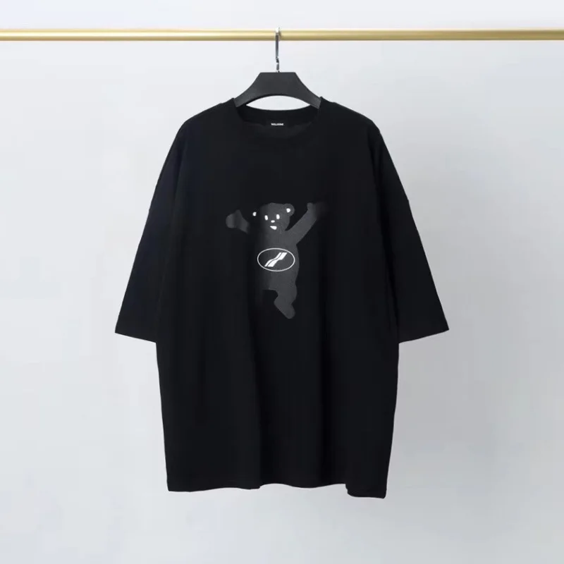 

Japanese and Korean fashion brand welldone short sleeve T-shirt we11done 20ss too low zipper bear print short sleeve T-shirt