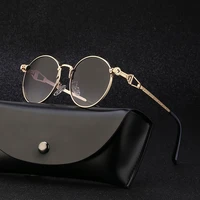vintage small round sunglasses men women classic retro gothic steampunk sunglasses metal brand designer sun glasses oculos uv400