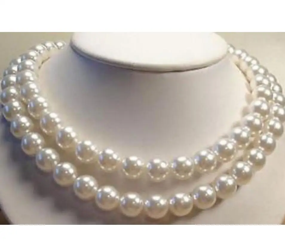 Модные ювелирные изделия Бесплатная доставка длинное 36 &quot9 10 мм Белое жемчужное