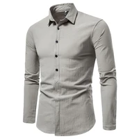 nouvelle chemise d%c3%a9contract%c3%a9e pour hommes daffaires solide chemise double porte en coton de printemps et dautomne 1316 2108