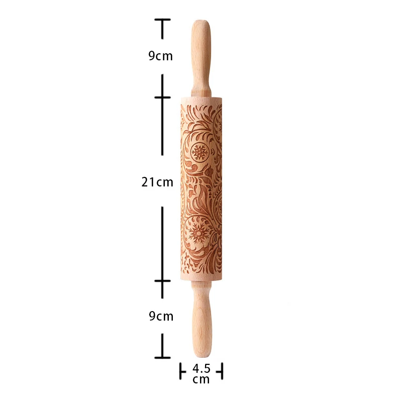 

Christmas Flower Snowflake Pattern Rolling Pin Explosion Models Flowers Embossed Wooden Rolling Laser Engraving Flower Printing