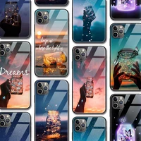 dream starry sky funda case for iphone 13 pro case for iphone 13 12 11 xr pro xs max x 7 8 6 6s plus se 2020 tempered glass case