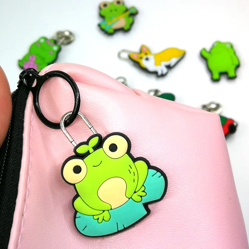 1 шт. держатель на молнии с животными Бабочка лягушка собака корги подвески