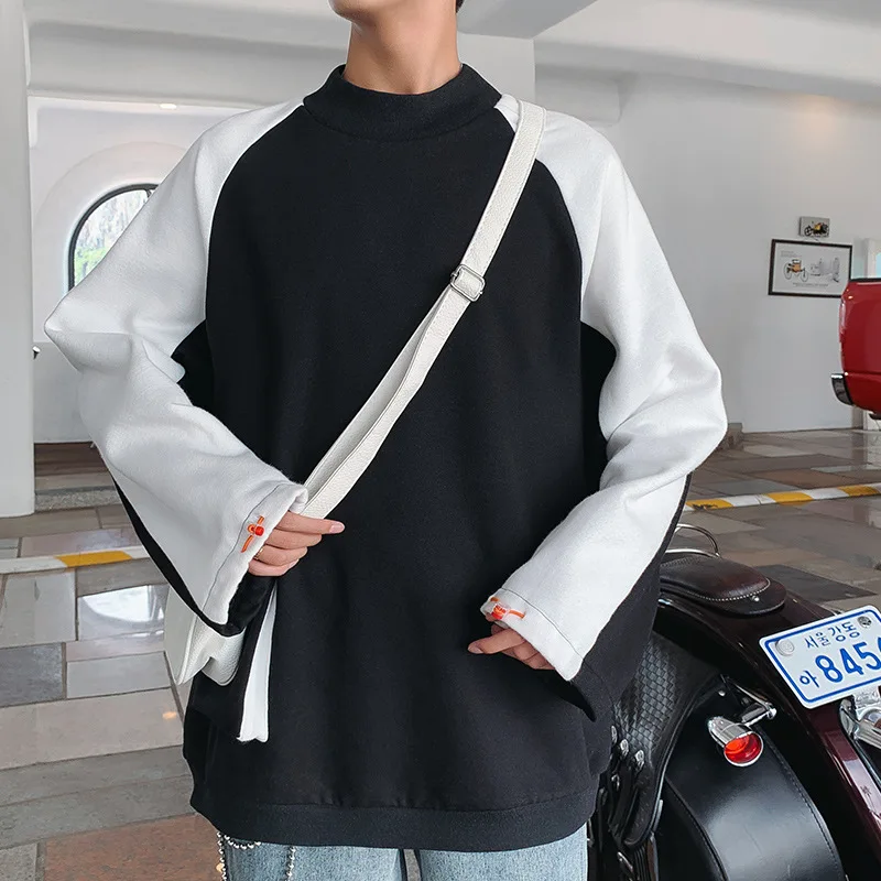 

Autumn Hoodie Men's Fashion Contrast Color Casual Sweatshirt Men Streetwear Wild Loose Hip-hop Pullover Hoodies Mens